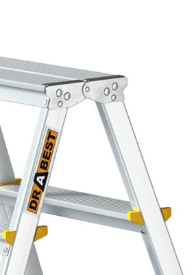 DRABEST PRO Aluminum Ladder 2-Section 2x13 150 Kg