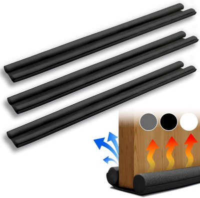 Draft Excluder for Doors - 3 Pack Double Sided Draught Excluder for Doors with Foam Seal - Door Draft Stopper Draught Exclu
