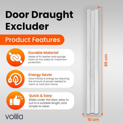 Draft Excluder for Doors - 3 Pack Double Sided Draught Excluder for Doors with Foam Seal - Door Draft Stopper Draught Exclu