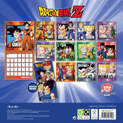 Dragon Ball Z 2026 Square Wall Calendar Multicoloured (One Size)