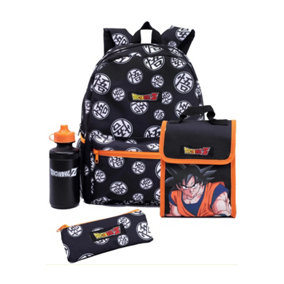 Dragon Ball Z Goku Backpack Set Black/Orange (One Size)