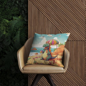 Dragon On A Beach Holiday Outdoor Cushion 60cm x 60cm