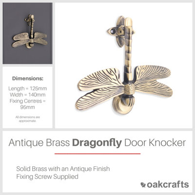 Dragonfly Door Knocker Antique Finish