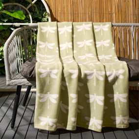 Dragonfly Polar Fleece Throw Over Bedspread Warm Travel Plush Sofa Chair Blanket