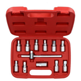 Drain Plug Sump Key Set Gearbox Axle Repair Oil Change Kit 3/8" Drive 12pcs Set