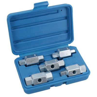 Dapetz 5-Piece Double Ended Drain Plug Key Set – Oil Sump, Axle, Gearbox Tools