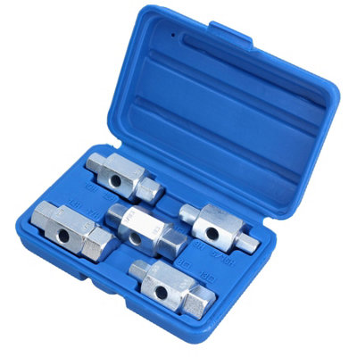 Drain Sump Plug Key Tool Set Axles Gear Box Car Repair Oil Change