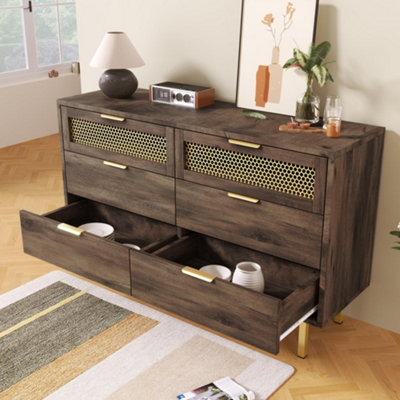 Drak Brown Sideboard Storage Cabinet, 120 x 40 x 76 cm