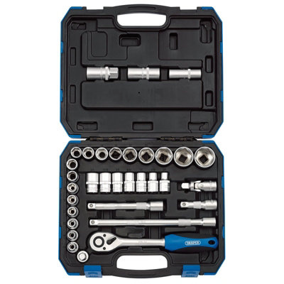 Draper 1/2" Sq. Dr. Combined MM/AF Socket Set 33 Piece 16363