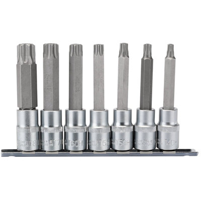 Draper 1/2" Sq. Dr. Draper TX-STAR Security Socket Bit Set 7 Piece 16338