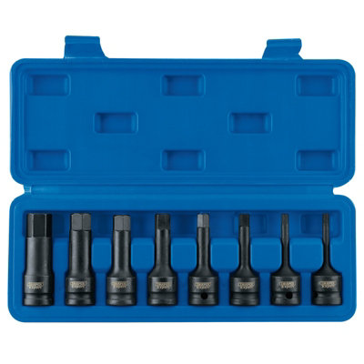 Draper 1/2" Sq. Dr. Impact Hexagonal Socket Bit Set 8 Piece 26439 DIY