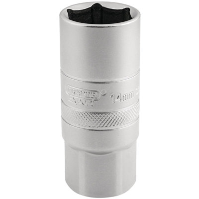Draper 1/2" Square 14mm Thread 6 Point Satin Chrome Spark Plug 21mm Socket 16783