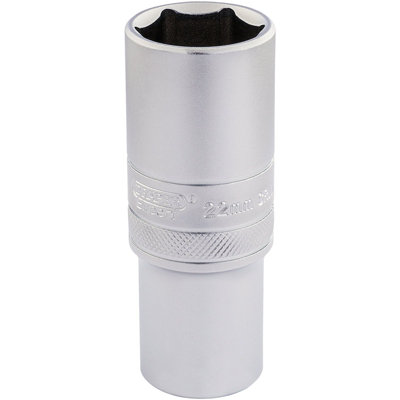 Draper 1/2" Square Drive 6 Point Metric Deep Socket 22mm 16654