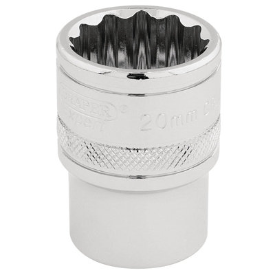 Draper 1/2" Square Drive Hi-Torq 12 Point Socket 20mm 33289