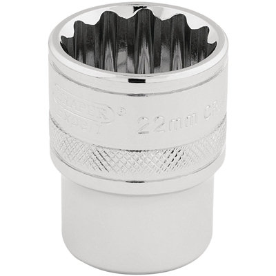 Draper 1/2" Square Drive Hi-Torq 12 Point Socket 22mm 33368