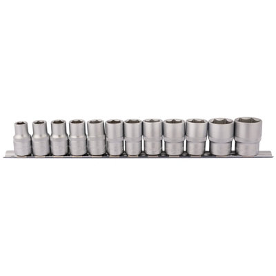 Draper 1/2" Square Drive Socket Set on Metal Rail 12 Piece 16402