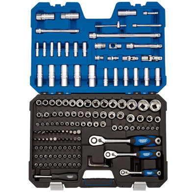 Draper 1/4", 3/8" and 1/2" Sq. Dr. Metric Socket and Socket Bit Set 149 piece 16461