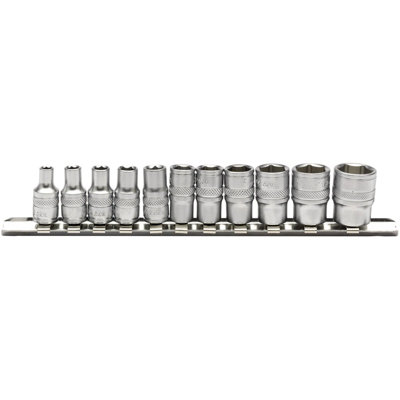 Draper 1/4" Sq. Dr. Imperial Sockets on Metal Rail 11 piece 16488
