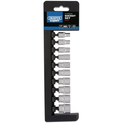 Draper 1/4" Sq. Dr. Metric Socket Set 10 Piece 50067 DIY at B&Q