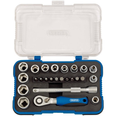 Draper 1/4" Sq. Dr. Metric Socket Set 25 Piece 16354