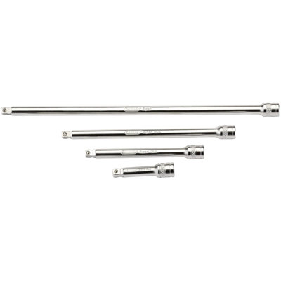 Draper 1/4" Sq. Dr. Wobble Extension Bar Set Satin Chrome 4 Piece 16766