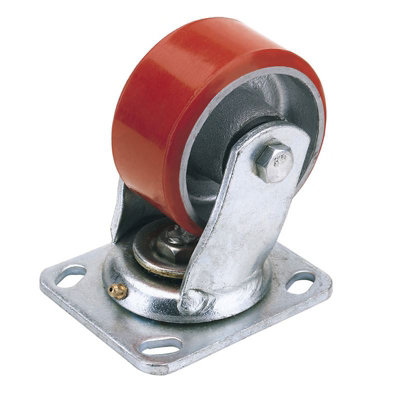 Draper 100mm Dia. Swivel Plate Fixing Heavy Duty Polyurethane Wheel - S.W.L. 250Kg 65523