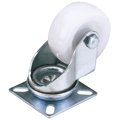 Draper 100mm Dia. Swivel Plate Fixing Nylon Wheel - S.W.L. 125Kg 65503