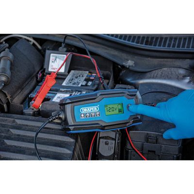 Draper 12V Smart Charger and Battery Maintainer 4A 10-Step Lead-Acid ...