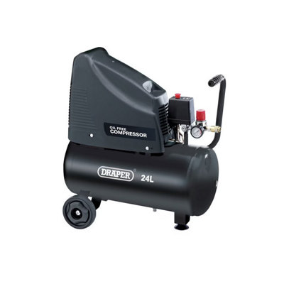 Draper 230V 1.5HP Oil-Free 24L Air Compressor with Multi-Application ...