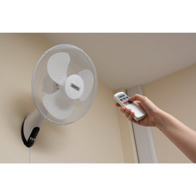 Draper 230V 16 Inch (400mm) Wall Mounted Oscillating Fan, 3 Speed ...