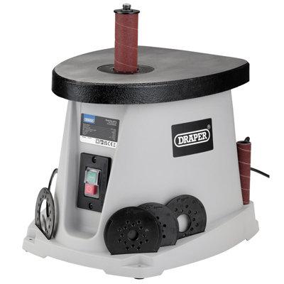 Draper 230V Oscillating Spindle Sander 450W Dust Extraction 5 Drums 6 ...