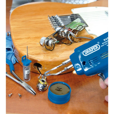 Draper 230V Soldering Gun Kit 100W 1.2m Cable Tips Solder Flux Blow ...