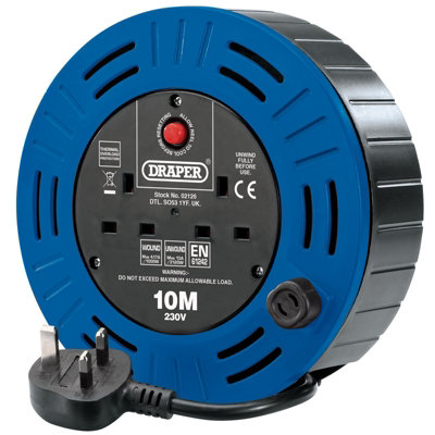Draper 230V Twin Socket Cable Reel, 10m 02126