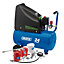 Draper  24L Oil-Free Direct Drive Air Compressor, 1.1kW/1.5hp and Air Tool Kit 90126