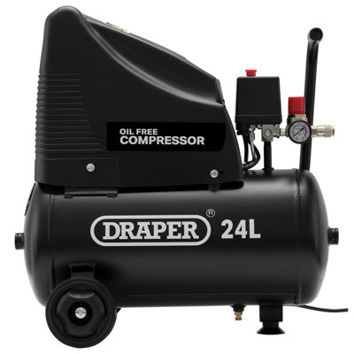 Draper 24L Oil-Free Direct Drive Air Compressor, 1.1kW/1.5hp and Air ...