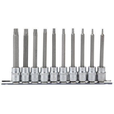 Draper 3/8" Sq. Dr. 100mm Long Draper TX-STAR Socket Bit Set 10 Piece 16310