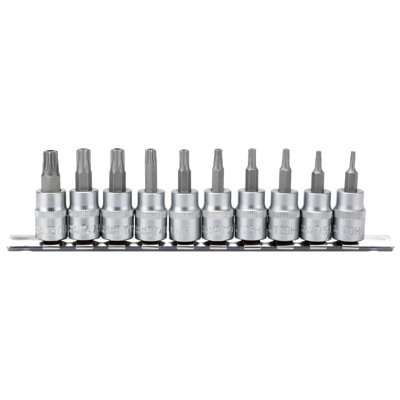 Draper 3/8" Sq. Dr. 48mm long Draper TX-STAR Security Socket Bit Set 10 Piece 16332