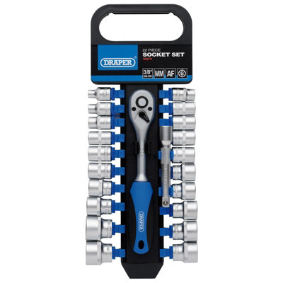 Draper 89558 3/8 Sq. Dr. metrische doppenset (34-delig