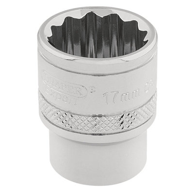 Draper 3/8" Square Drive Hi-Torq 12 Point Socket 17mm 32781