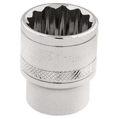 Draper 3/8" Square Drive Hi-Torq 12 Point Socket 18mm 32786