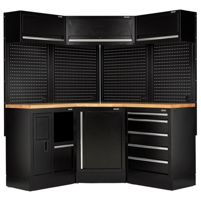 Draper 30211 BUNKER 18 Piece Modular Storage Corner Combo with Hardwood ...