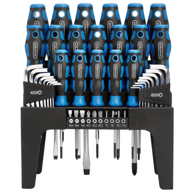Draper 44 Piece Soft Grip Screwdriver Hex Key and Bit Set Sandblasted ...