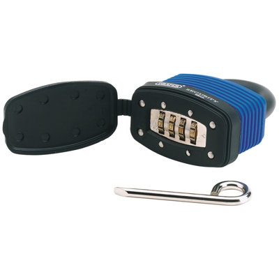 Draper 48mm Resetable 4 Number Combination Laminated Steel Padlock and ...