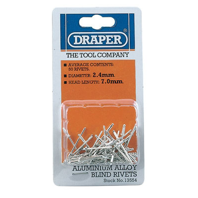 Draper 50 x 2.5mm x 7mm Blind Rivets 13554