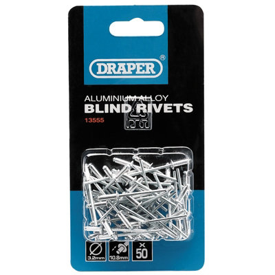 Draper 50 x 3.2mm x 10.8mm Blind Rivets 13555