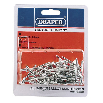 Draper 50 x 4.8mm x 6.4mm Blind Rivets 13557