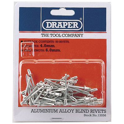 Draper 50 x 4mm x 5.6mm Blind Rivets 13556