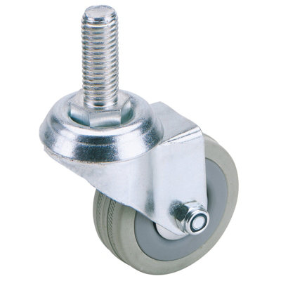 Draper 50mm Dia. Swivel Bolt Fixing Rubber Castor - S.W.L 50Kg 65470