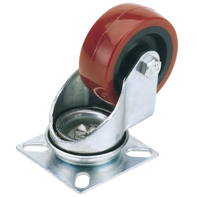 Draper 50mm Dia. Swivel Plate Fixing Polyurethane Wheel - S.W.L. 50Kg 65508
