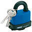 Draper 54mm Laminated Steel Padlock and 2 Keys with Hardened Steel Shackle and Bumper 64178